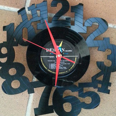 Clock made from vinyl record
