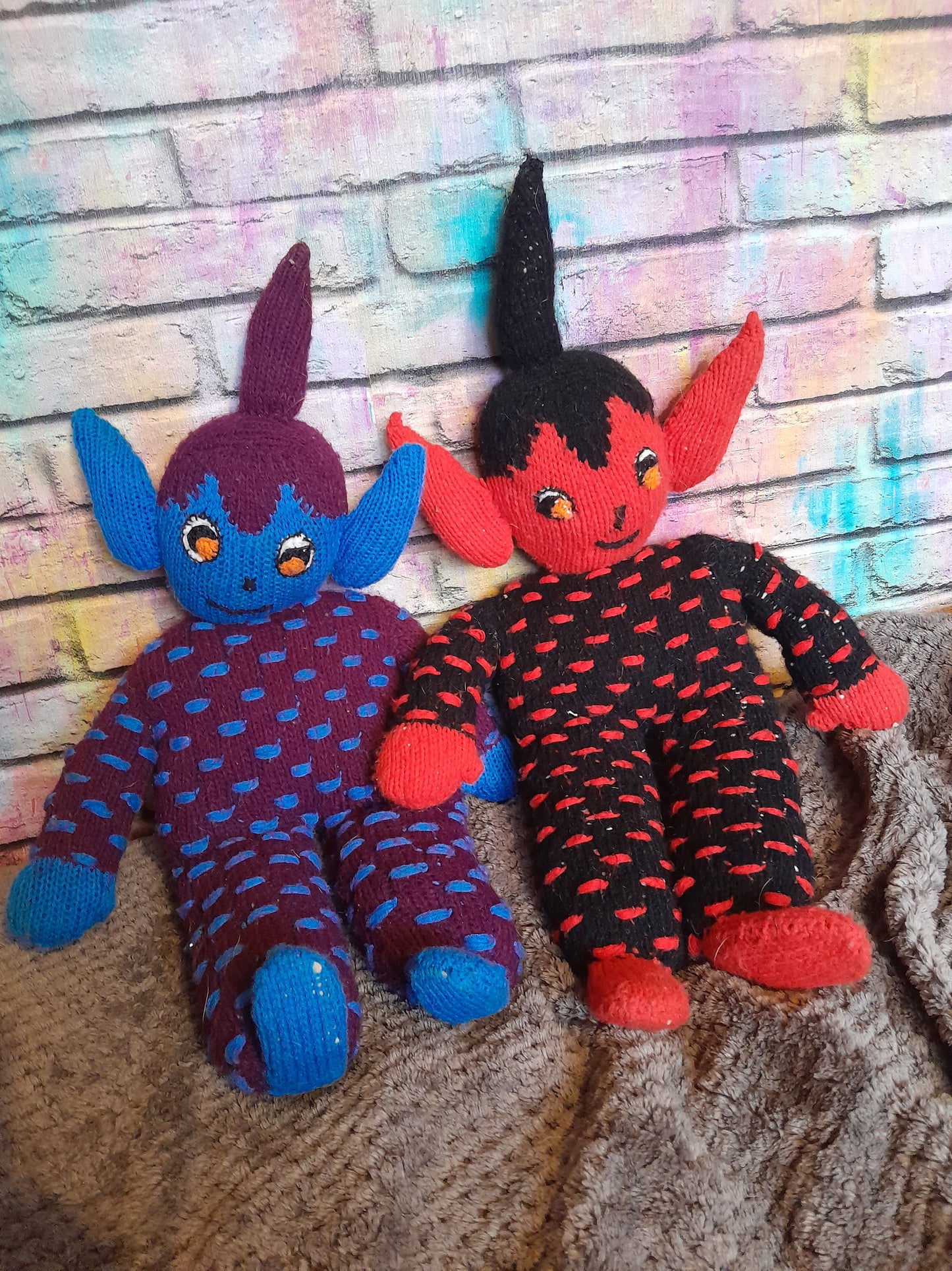 Knitted demons pair