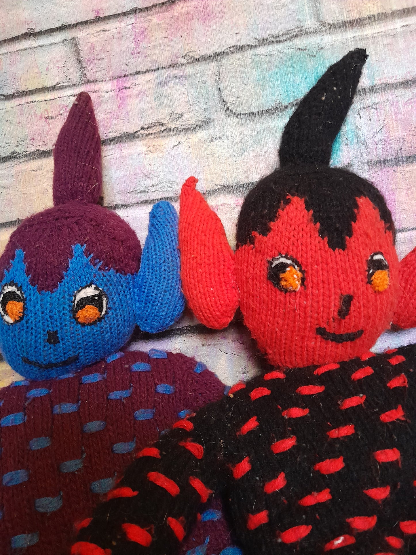 Knitted demons pair